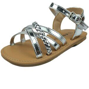 Girls Leather Cross Strap Sandals